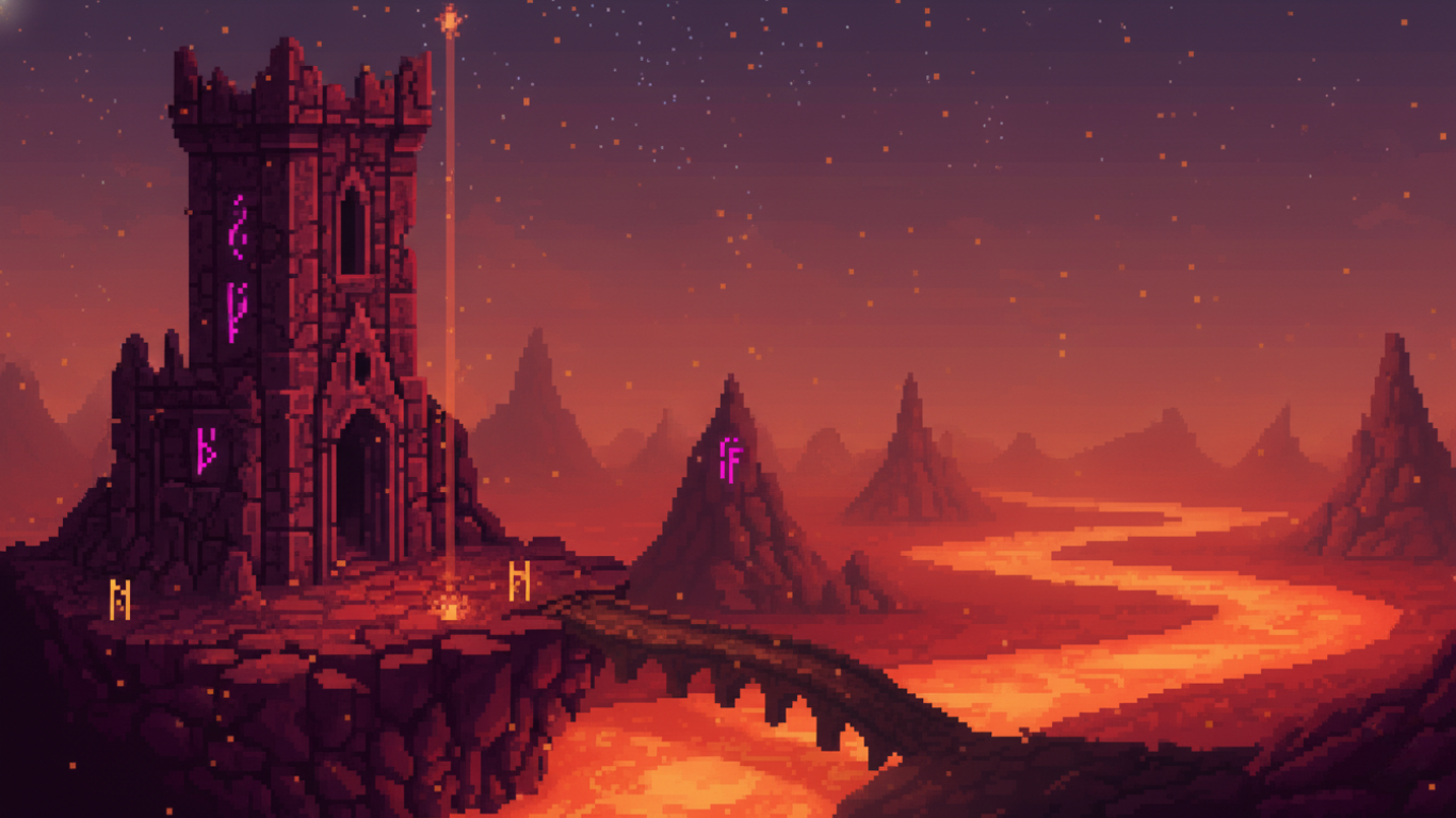 Tower ruins background