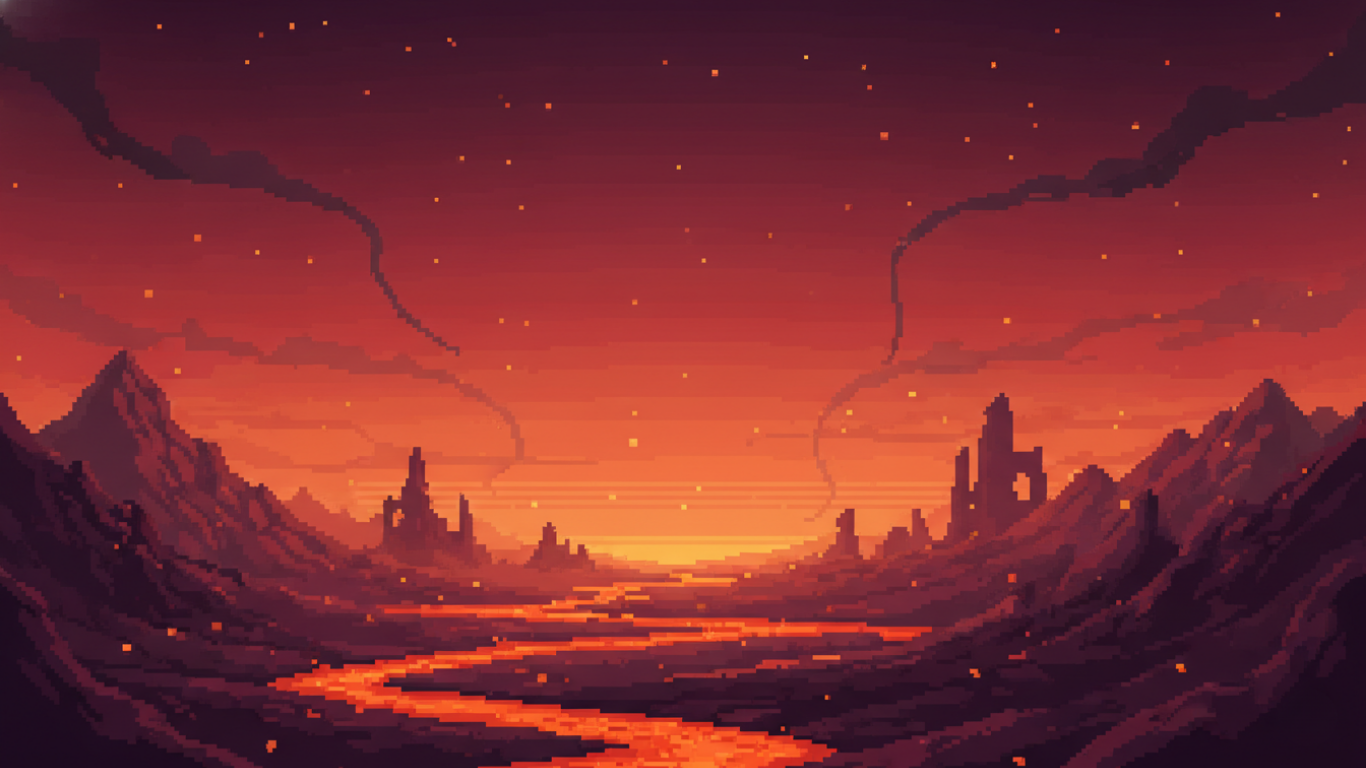 Infernal landscape background